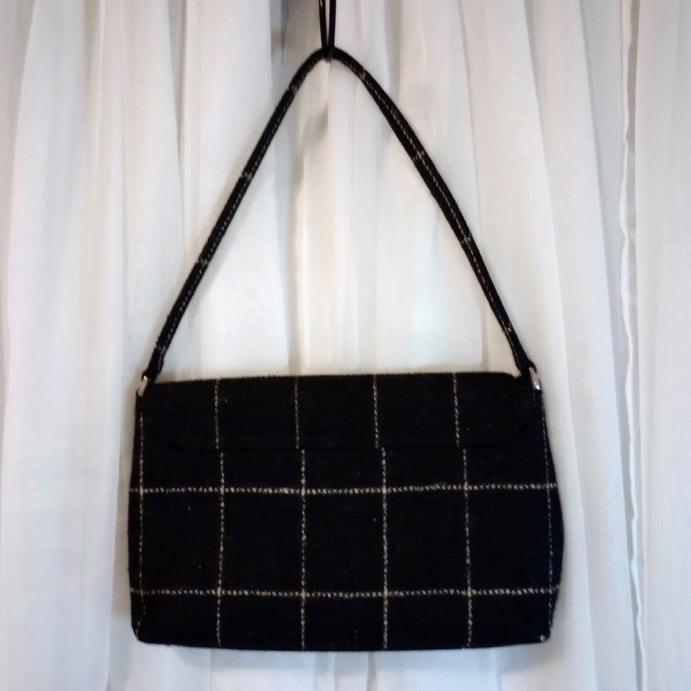 Vintage Grey Tweed Kate Spade Shoulder Bag | Good Condition